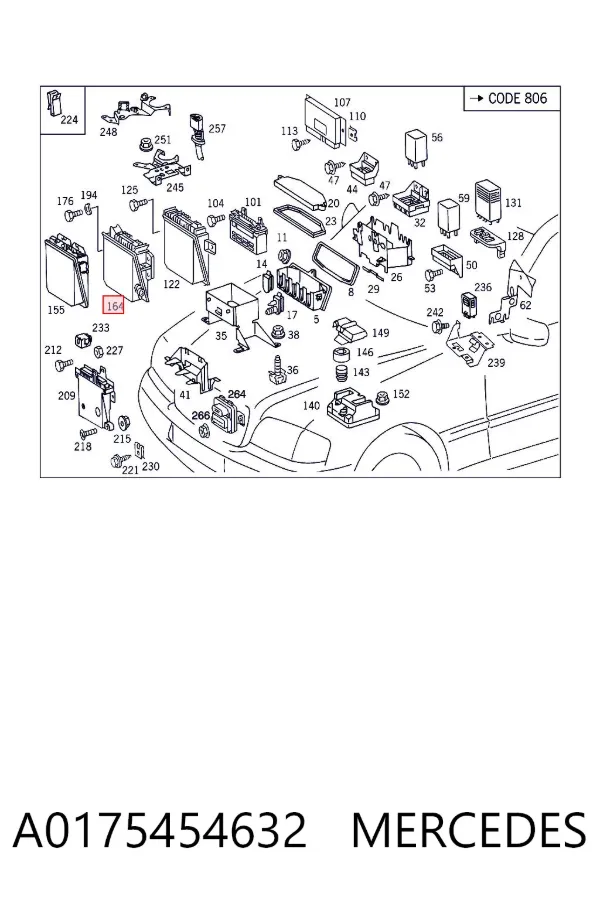 Електронний блок керування двигуном A0175454632 Mercedes