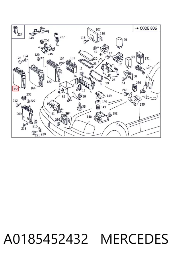 Електронний блок керування двигуном A0185452432 Mercedes