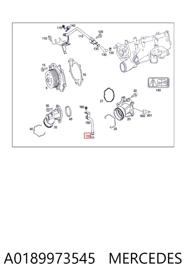 Прокладка водяної помпи A0189973545 Mercedes