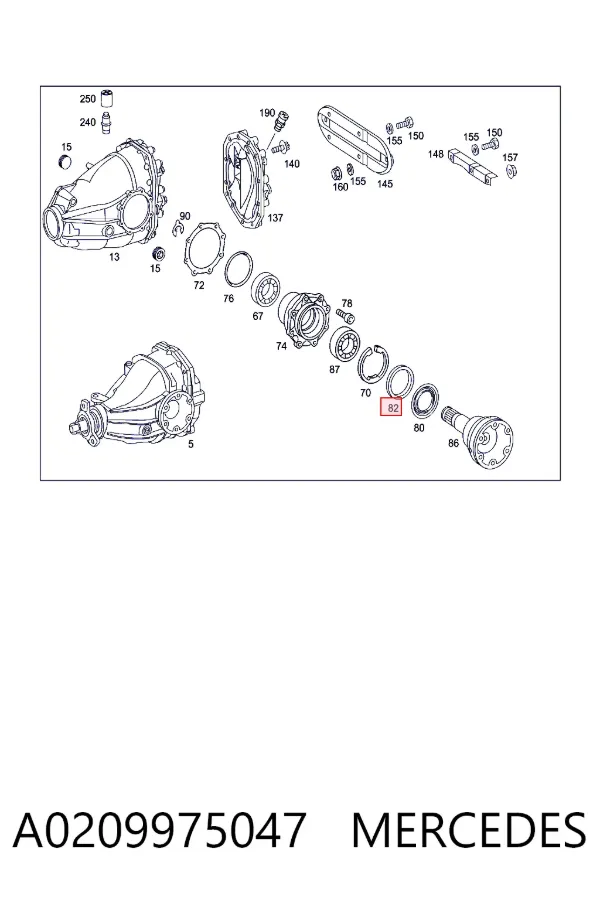 Сальник редуктора заднього моста A0209975047 Mercedes