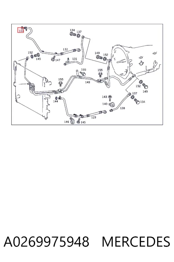 Ущільнююче кільце патрубка радіатора A0269975948 Mercedes