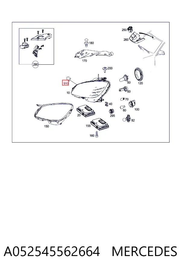 Купити A0525455626 Mercedes Дріт фари