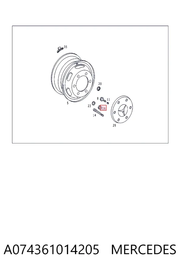 Колісні гайки A074361014205 Mercedes
