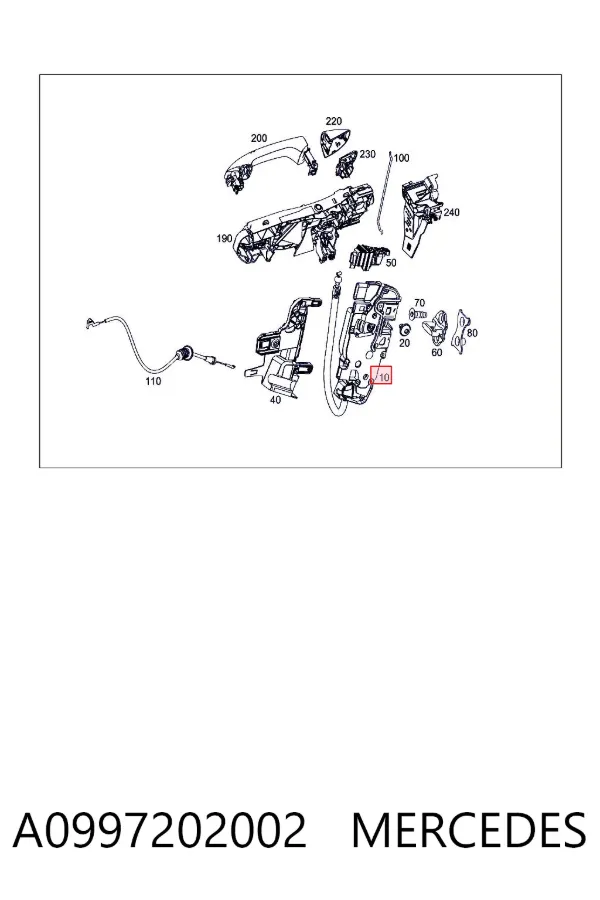 Замок дверки правої передньої A0997202002 Mercedes