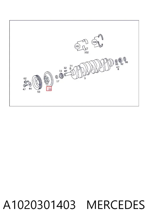 Шків колінвала A1020301403 Mercedes