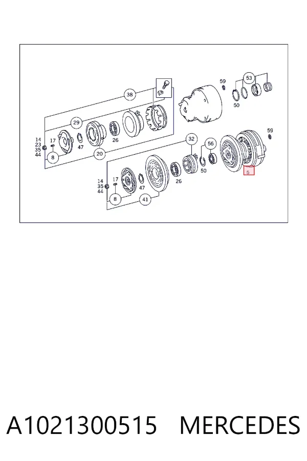 Компресор кондиціонера A1021300515 Mercedes