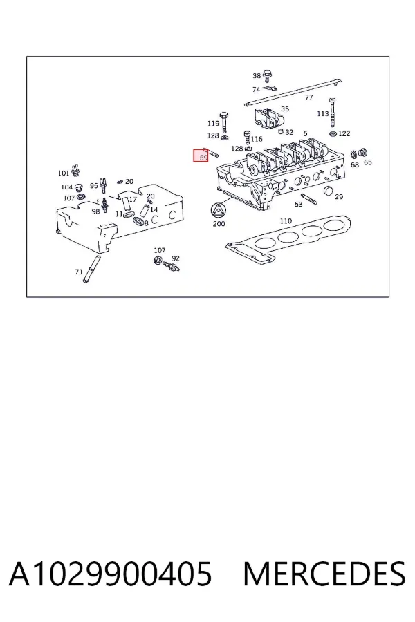 Шпилька випускного колектора A1029900405 Mercedes