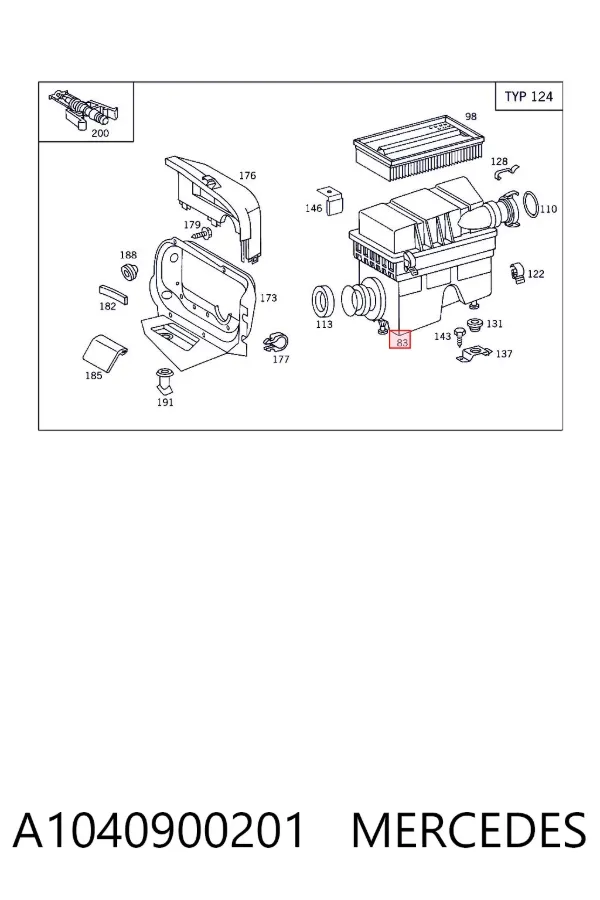 Корпус фільтра A1040900201 Mercedes
