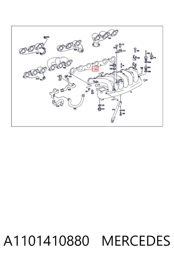 Прокладка впускного колектора A1101410880 Mercedes