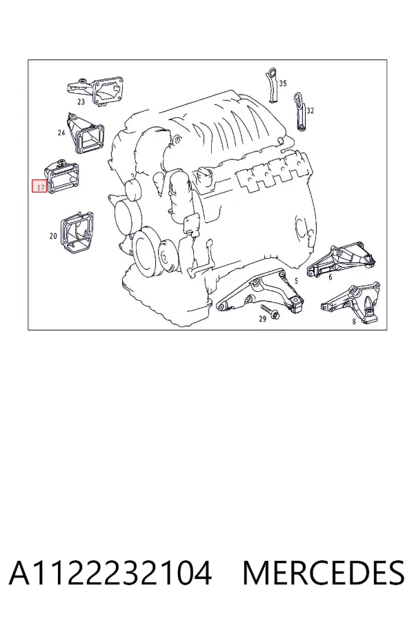 Кронштейн подушки (опори) двигуна, правої A1122232104 Mercedes