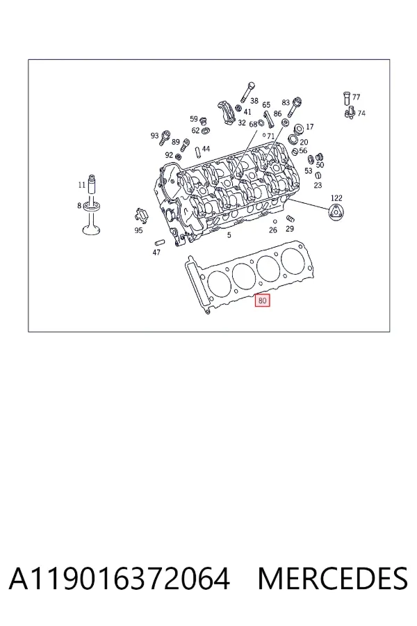A1190163720 Mercedes Прокладка головки блоку циліндрів (ГБЦ), ліва