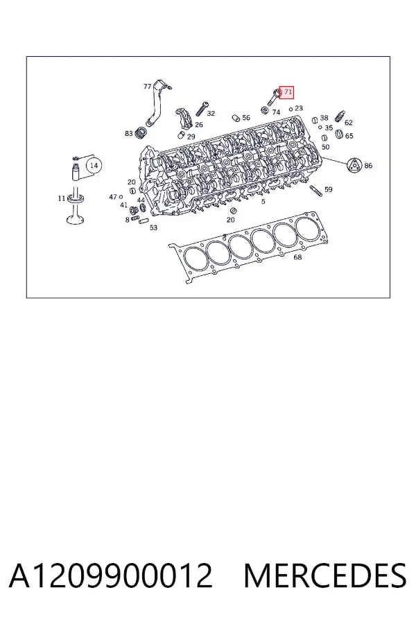 Болт ГБЦ A1209900012 Mercedes