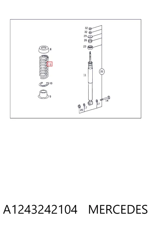 Задні пружини A1243242104 Mercedes