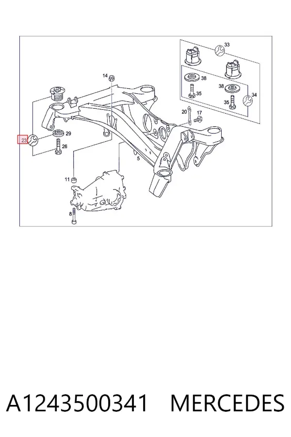 Сайлентблок задньої балки A1243500341 Mercedes