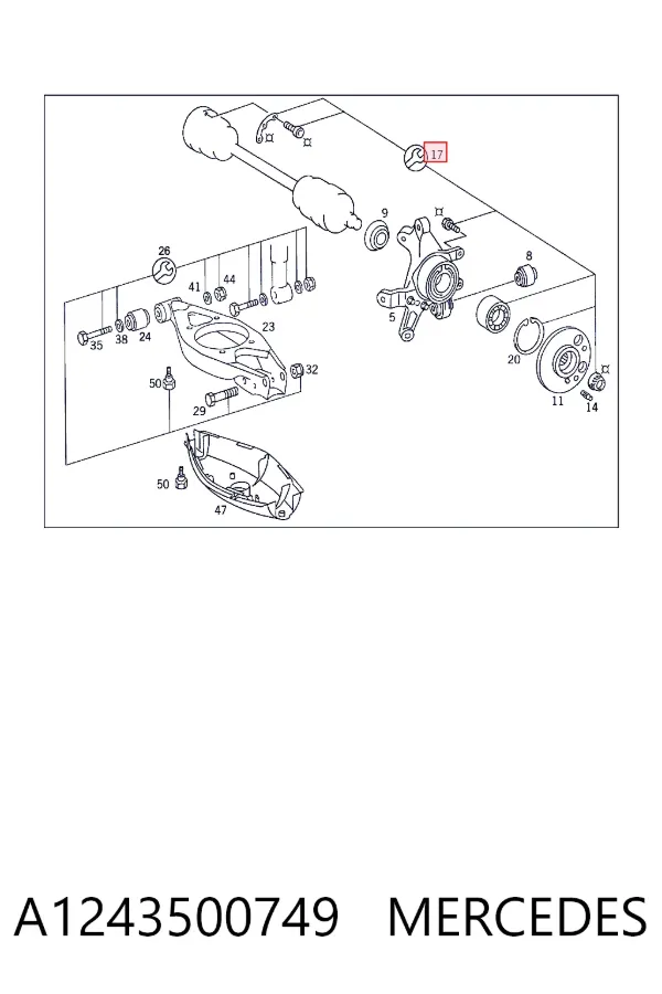 Підшипник задньої ступиці A1243500749 Mercedes