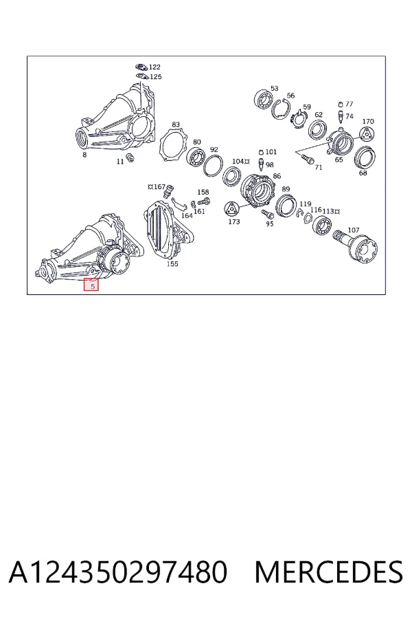 Задній редуктор A124350297480 Mercedes