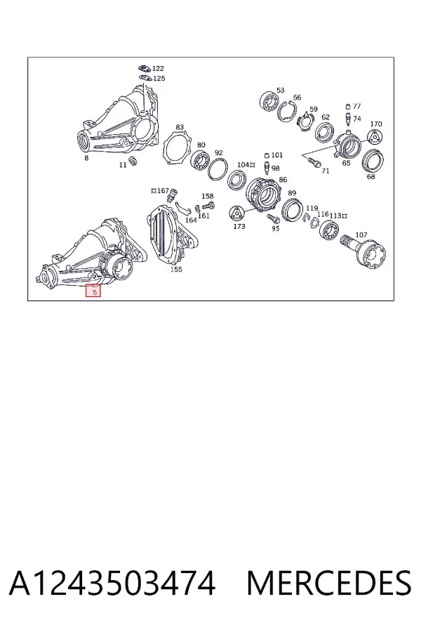 Задній редуктор A1243503474 Mercedes