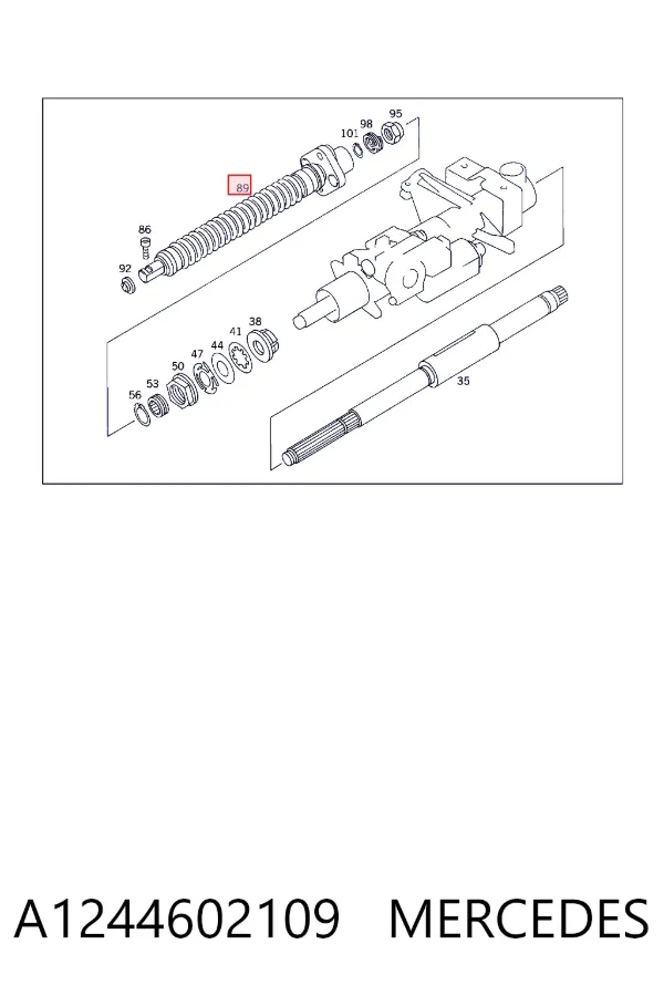 Вал рульової колонки, нижній A1244602109 Mercedes