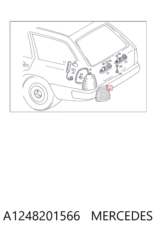 Лівий стоп A1248201566 Mercedes