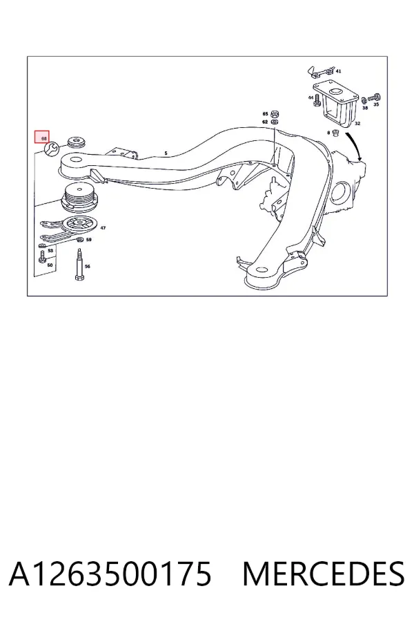 Сайлентблок задньої балки A1263500175 Mercedes