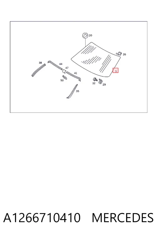 Лобове скло A1266710410 Mercedes