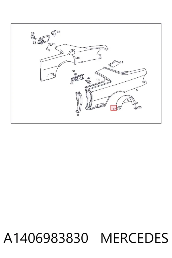 Лючок бензобака A1406983830 Mercedes