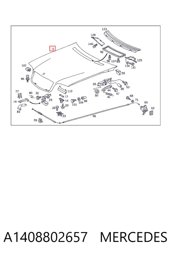 Капот A1408802657 Mercedes