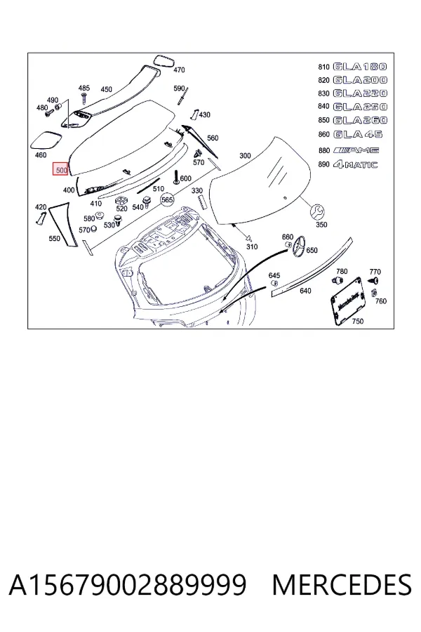 Купити A1567900288 Mercedes Спойлер на багажник
