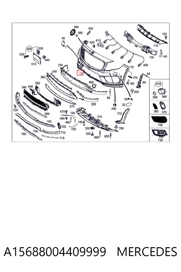 Передній бампер A15688004409999 Mercedes