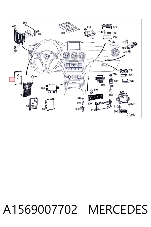 Блок керування сигналами SAM A1569007702 Mercedes