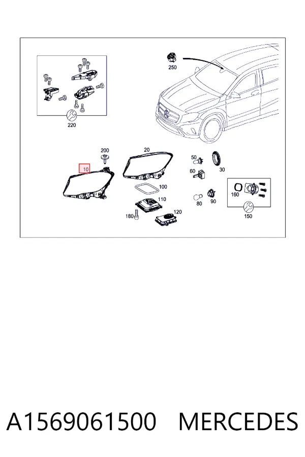 Фара ліва A1569061500 Mercedes