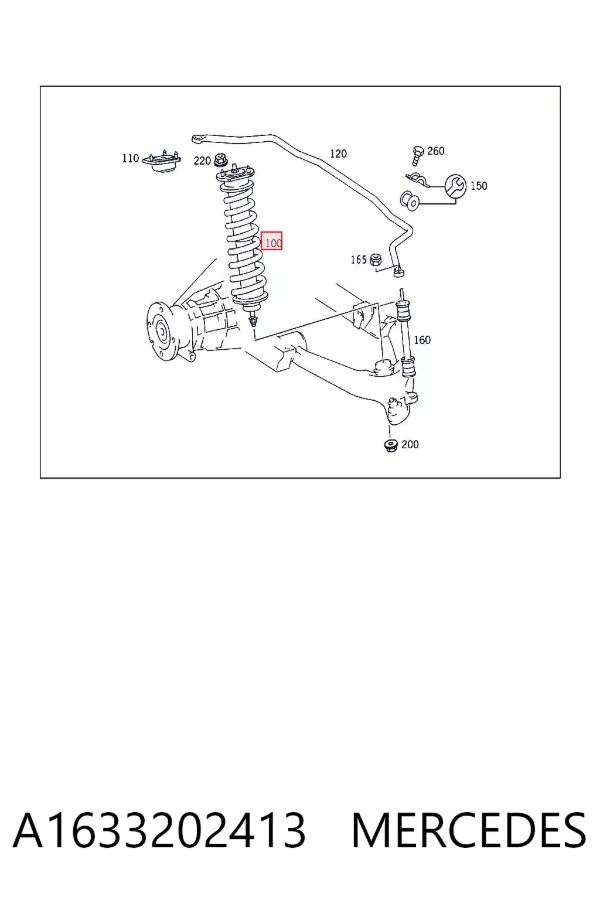 Амортизатор задній A1633202413 Mercedes