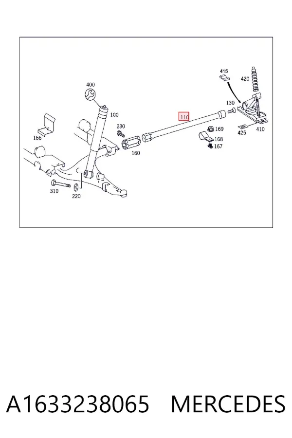 Передній стабілізатор A1633238065 Mercedes