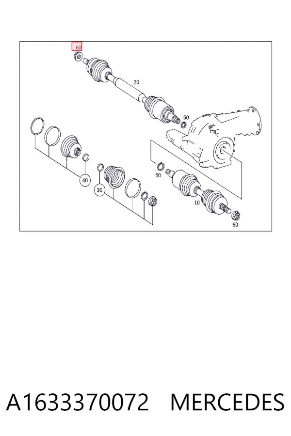 Гайка маточини передньої A1633370072 Mercedes