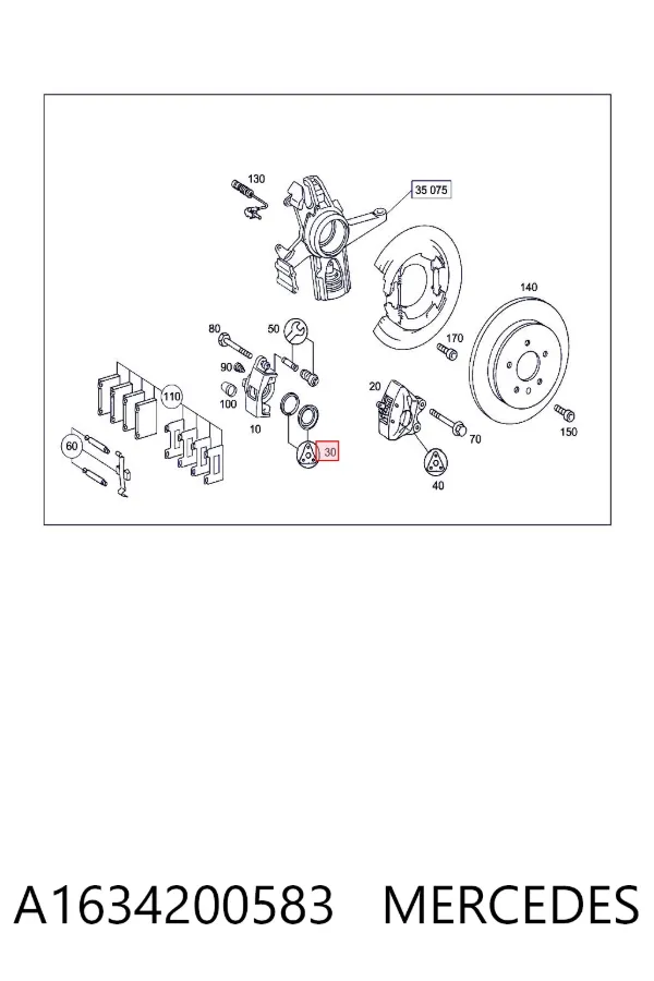 Ремкомплект супорту A1634200583 Mercedes