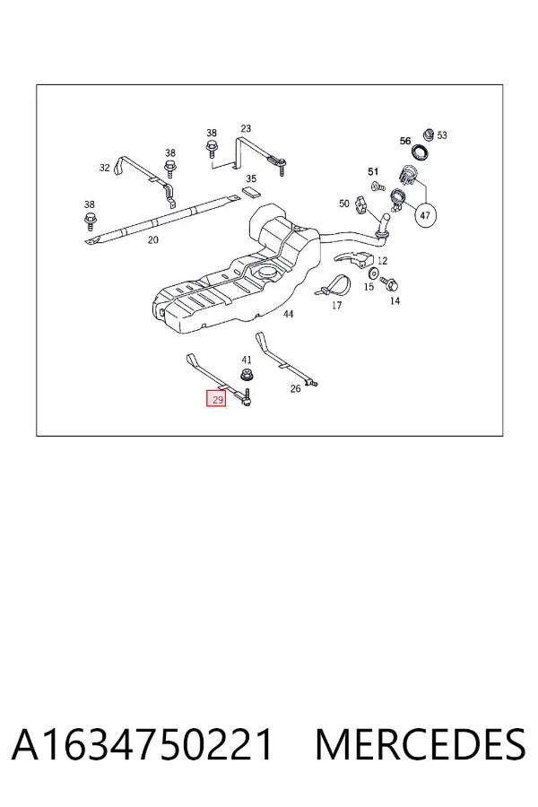 Кронштейн баку паливного A1634750221 Mercedes