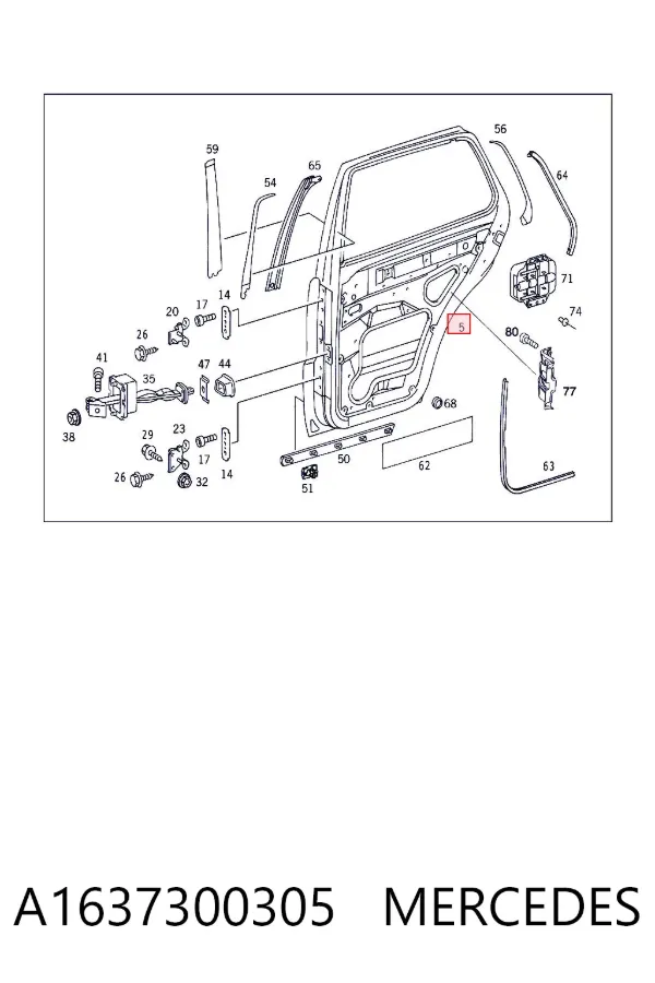 Двері задні, ліві A1637300305 Mercedes