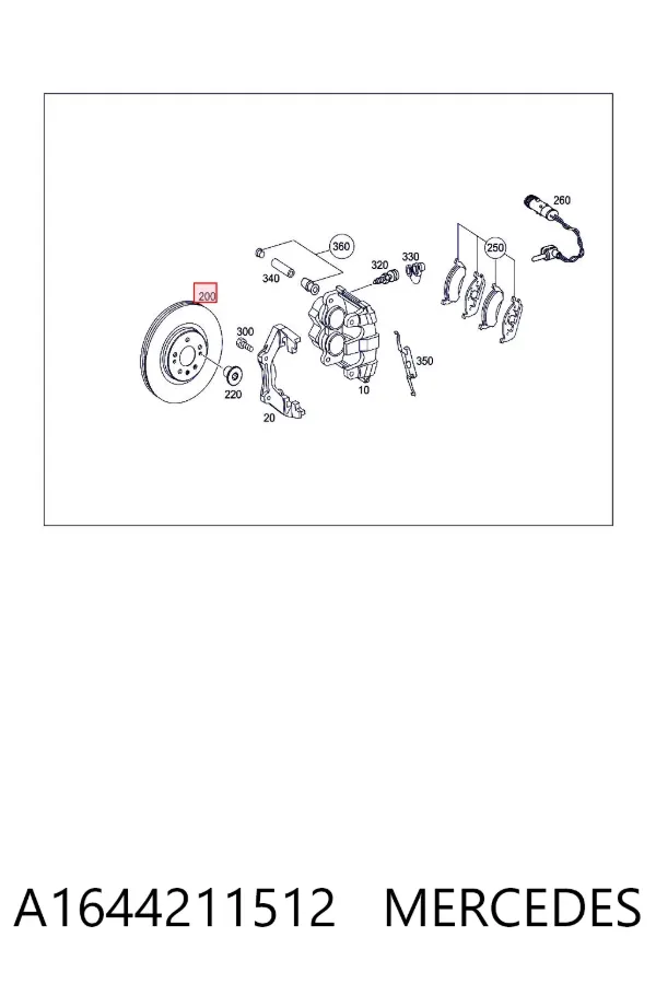 Гальмівні диски передні A1644211512 Mercedes