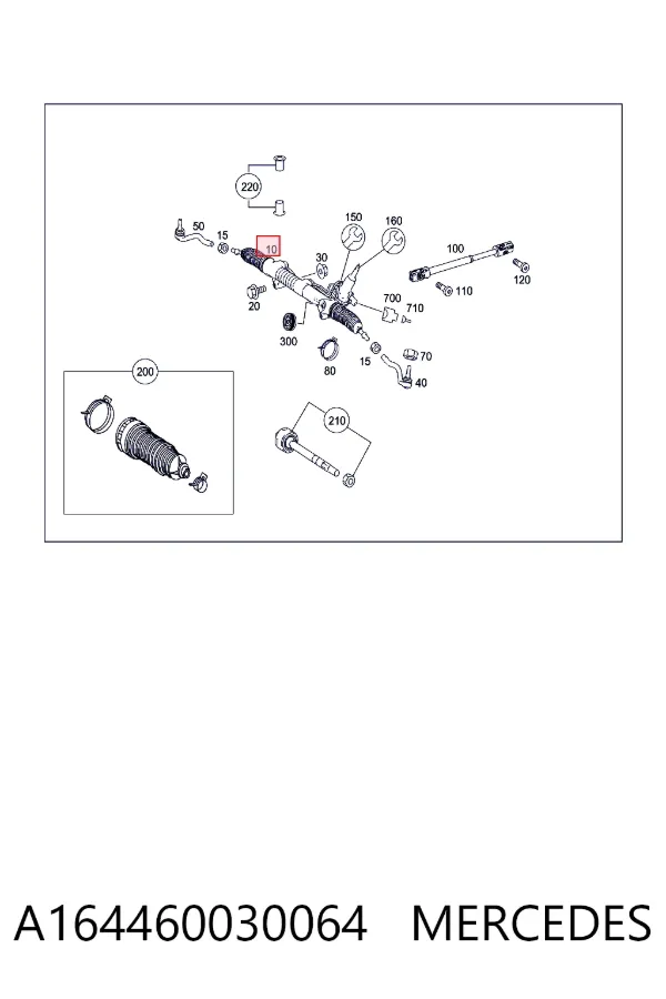 Купити A1644600300 Mercedes Рульова рейка