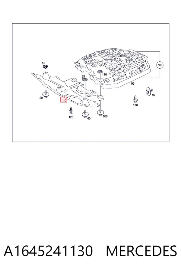 Захист бампера переднього A1645241130 Mercedes