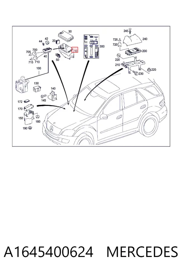 Корпус блока запобіжників A1645400624 Mercedes