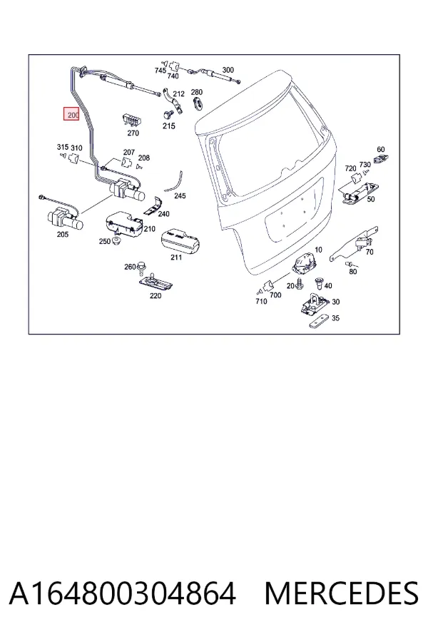 A1648003048 Mercedes Актуатор замка багажника (задніх дверей)