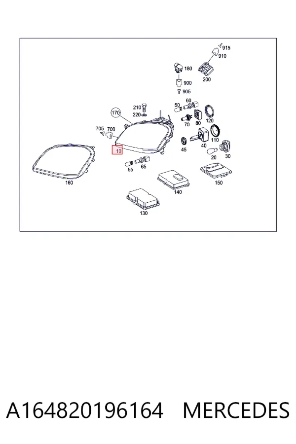 Фари Mercedes A1648201961 ціна, від 169.30 USD