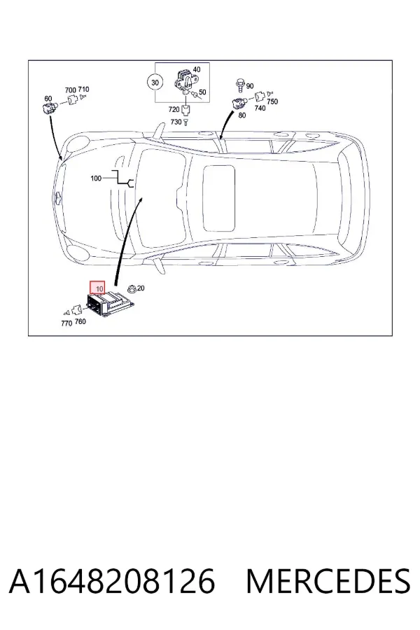 Модуль-процесор керування подушки безпеки A1648208126 Mercedes