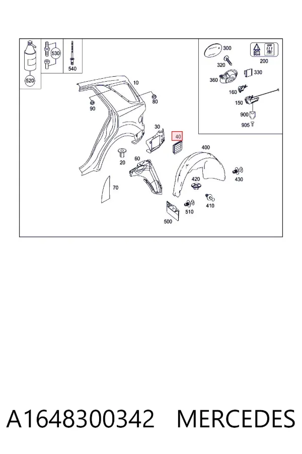 Лючок бензобака A1648300342 Mercedes
