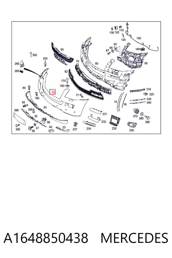 Передній бампер A1648850438 Mercedes