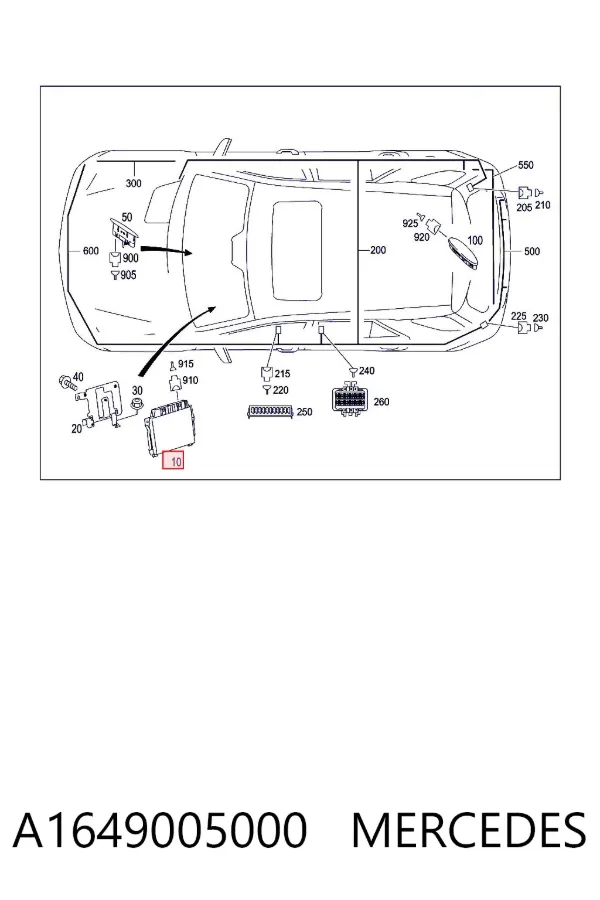 Блок керування сигналами SAM A1649005000 Mercedes