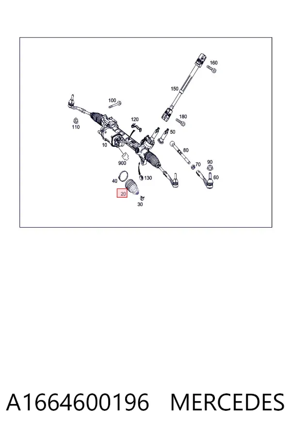 Пильник рульової рейки A1664600196 Mercedes