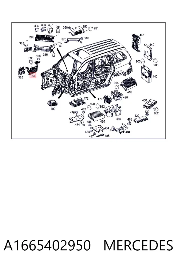 Блок запобіжників A1665402950 Mercedes