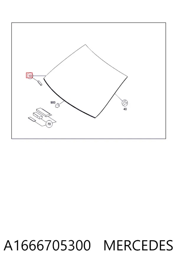 Лобове скло A1666705300 Mercedes